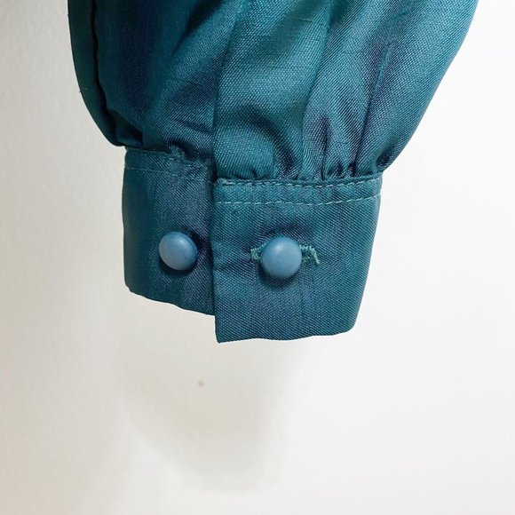 VTG 1970s Green High Neck Blouse - Picture 5 of 12